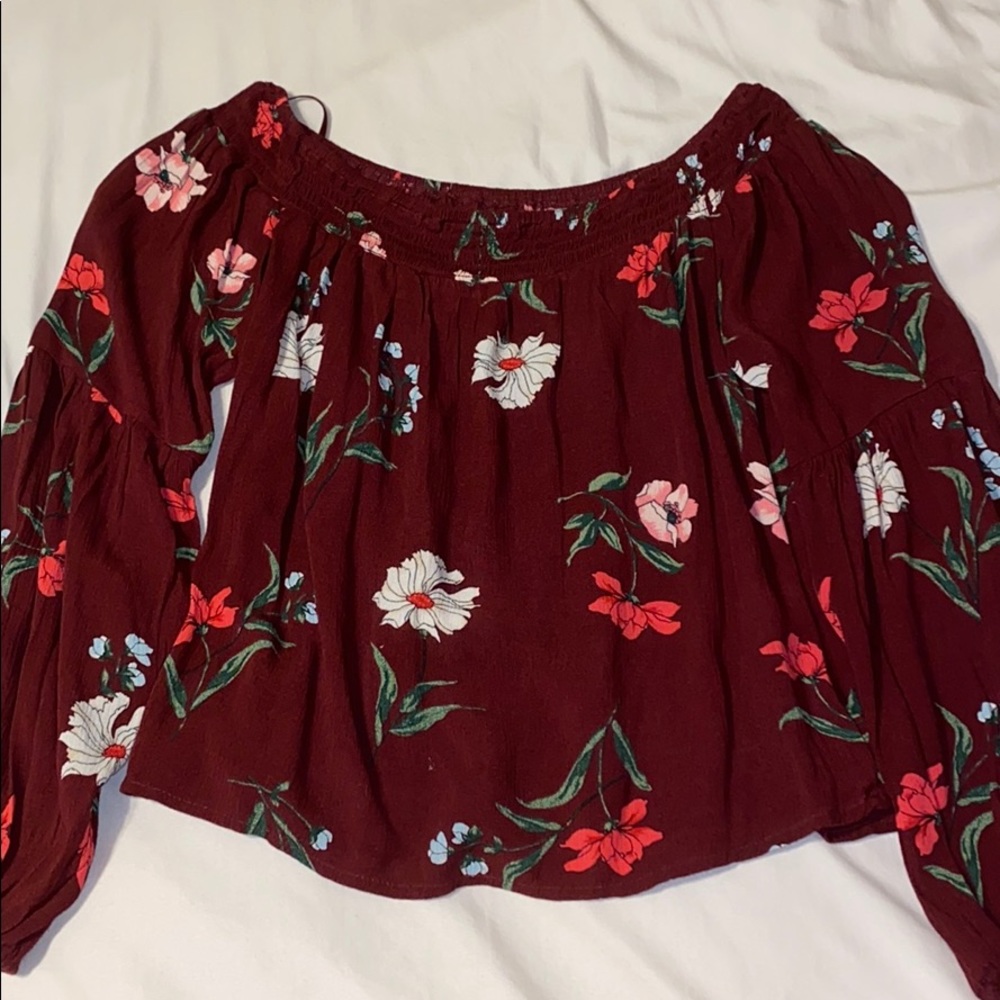 Hollister cropped off the shoulder top